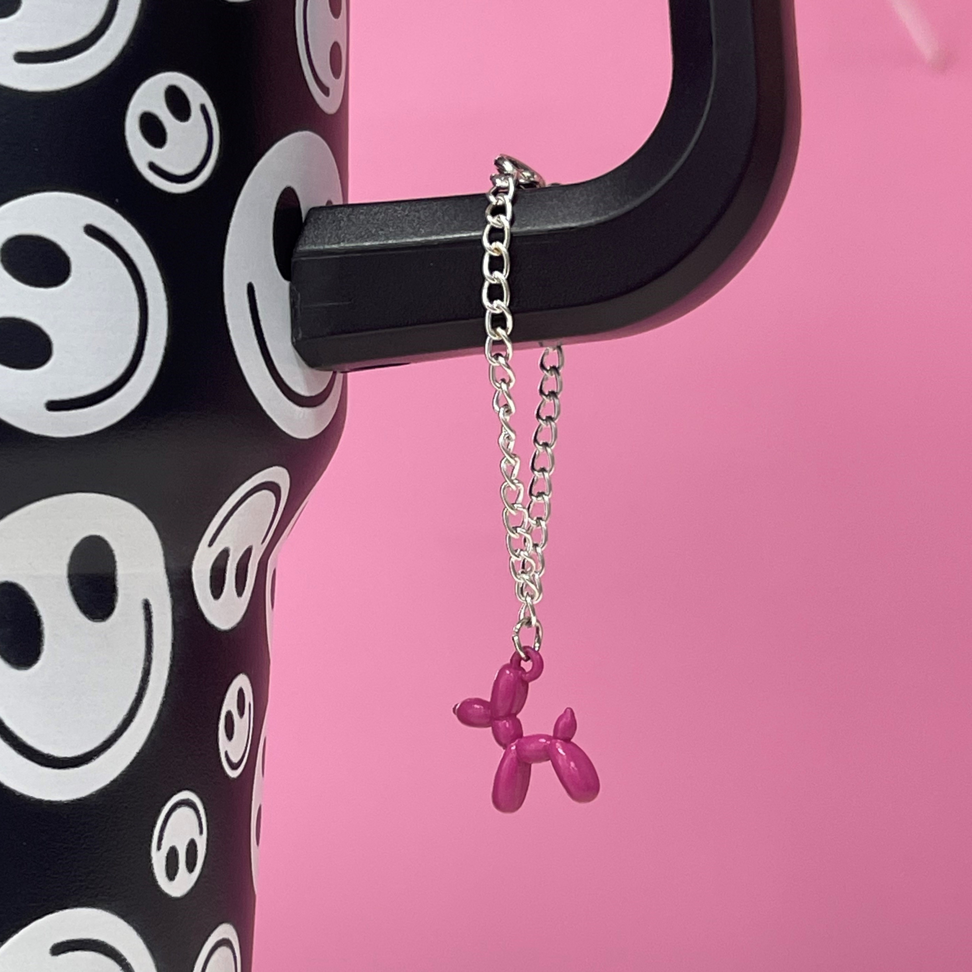 Balloon Dog Tumbler or Water Bottle Charm in Pink